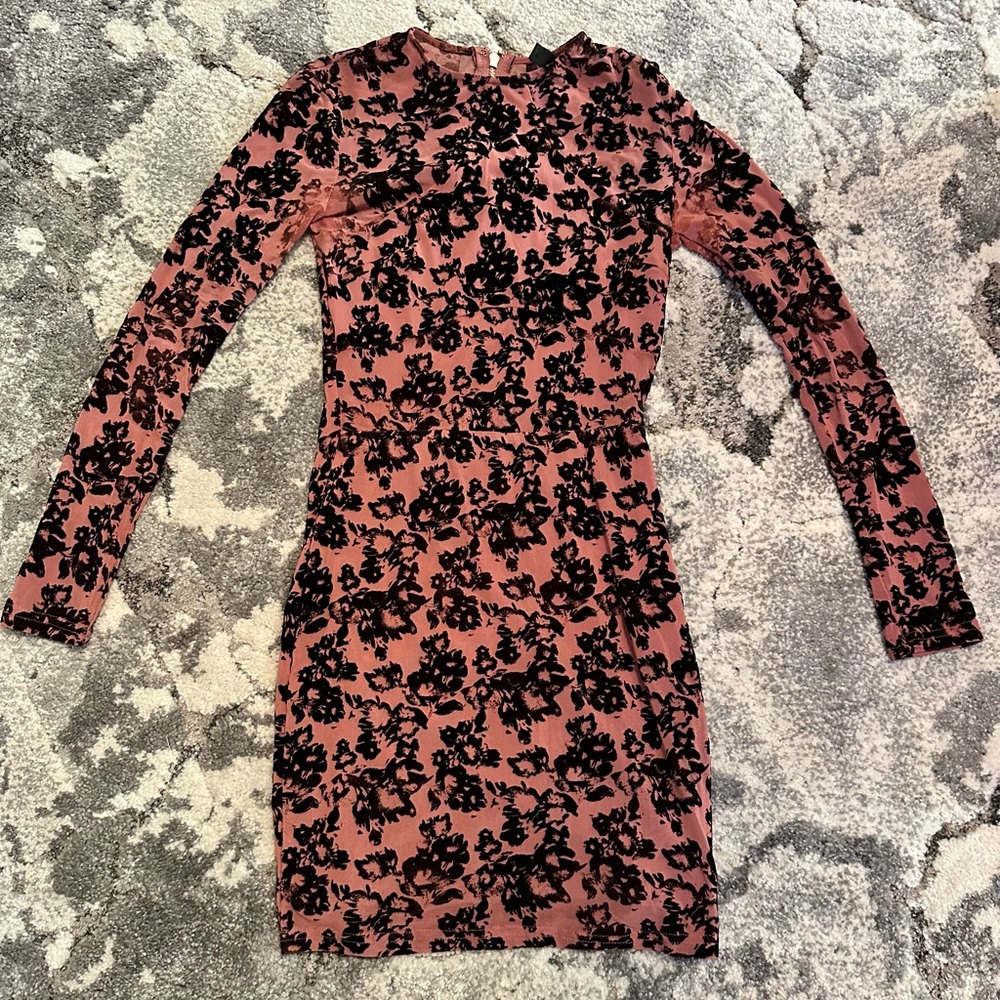 Windsor Black Floral Long Sleeve Dress